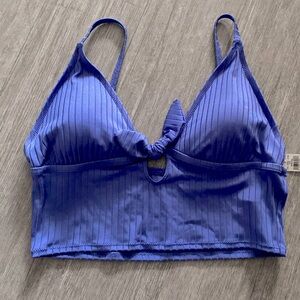 Purple longline bikini top